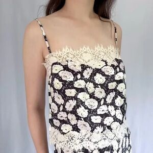 Loure Top - Noir Fleurs Danemone